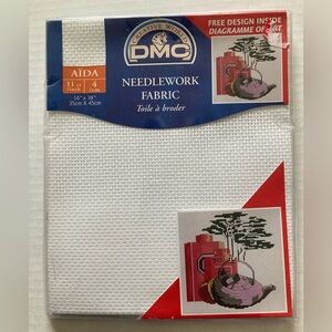 DMC Needlework Fabric Aida Cloth 11ct/inch 4/cm White Fabric